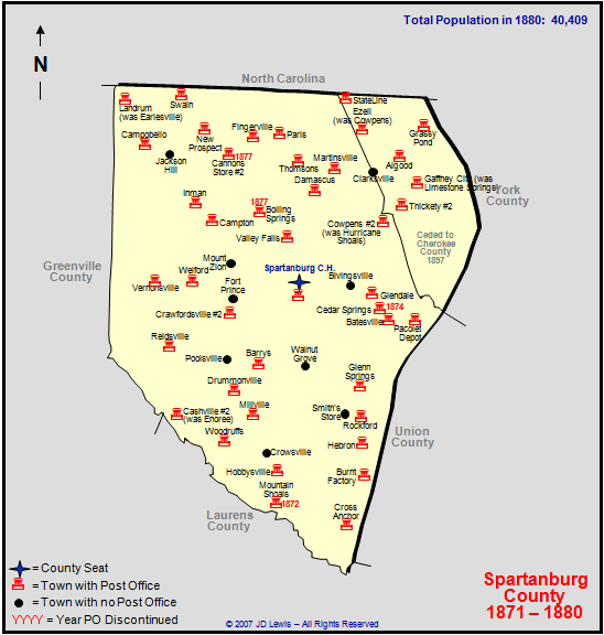 Spartanburg County, SC - 1871 to 1880