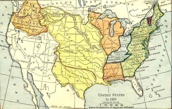 1803 Map of USA - American