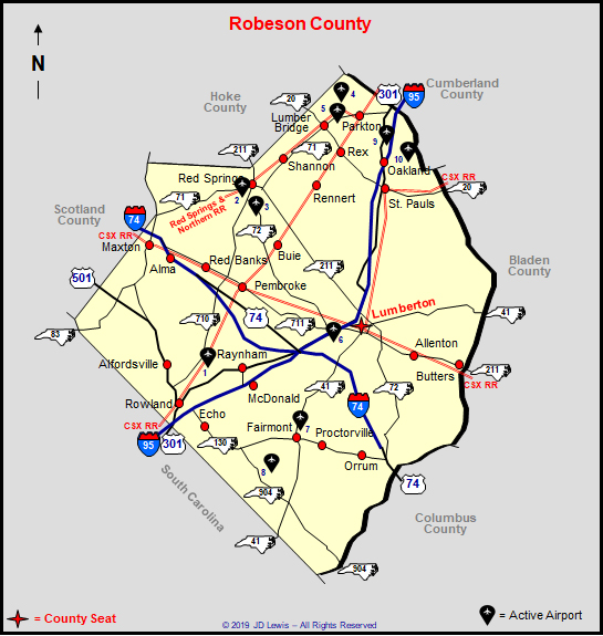 North Carolina Robeson County Airports