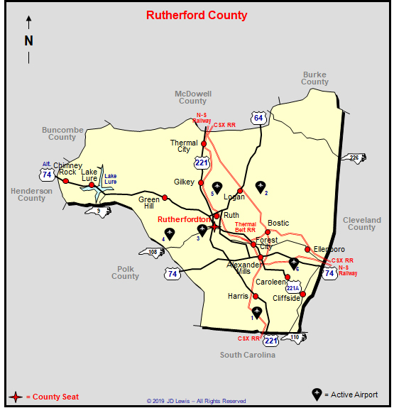 North Carolina Rutherford County Airports