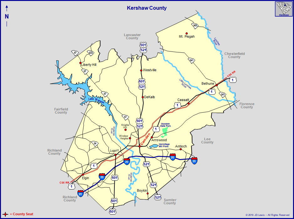 South Carolina History BIG 1773 SC MAP Horry Jasper Kershaw County SURNAMES ! 
