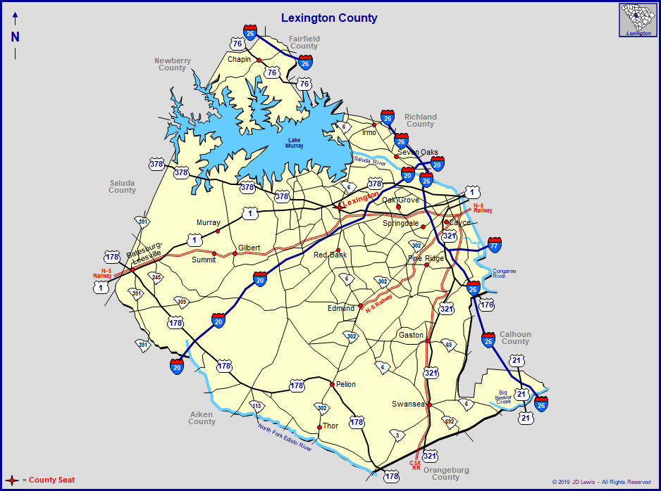 lexington county map Lexington County South Carolina lexington county map