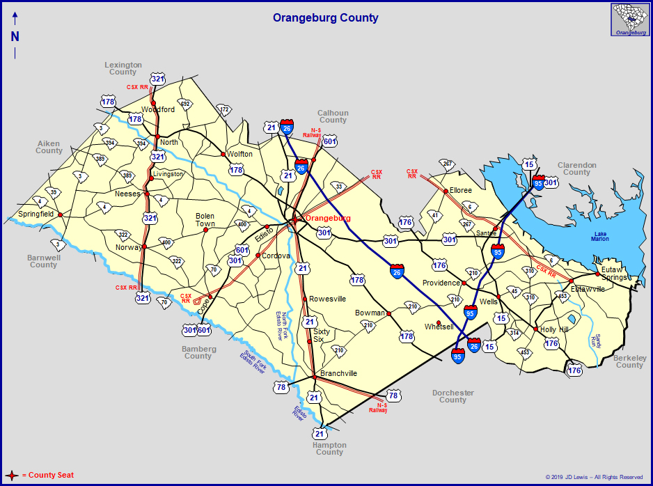 orangeburg county map Orangeburg County South Carolina orangeburg county map